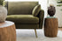 Olive Velvet Gold Left Facing | Park Sectional Sofa shown in Olive Velvet with gold legs Left Facing