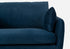 Blue Velvet Gold Left Facing | Park Sectional Sofa shown in Blue Velvet with gold legs Left Facing