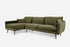 Olive Velvet Black Left Facing | Park Sectional Sofa shown in Olive Velvet with black legs Left Facing