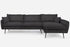 charcoal black right facing | Park Sectional Sofa shown in charcoal with black legs right facing